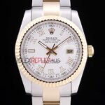 Rolex replica datejust acciaio oro white roman oyster orologio replica copia imitazione 4us485