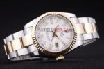 Rolex replica datejust acciaio oro white roman oyster orologio replica copia imitazione 4us485 - immagine 5