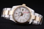 Rolex replica datejust acciaio oro white roman oyster orologio replica copia imitazione 4us485 - immagine 6