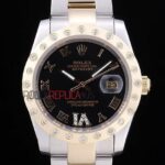 Rolex replica datejust acciaio oro brillantini bezel oyster orologio replica copia imitazione 4us486