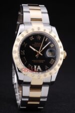 Rolex replica datejust acciaio oro brillantini bezel oyster orologio replica copia imitazione 4us486 - immagine 3