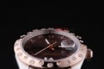 Rolex replica datejust acciaio oro brown brillantini bezel oyster orologio replica copia imitazione 4us487 - immagine 7