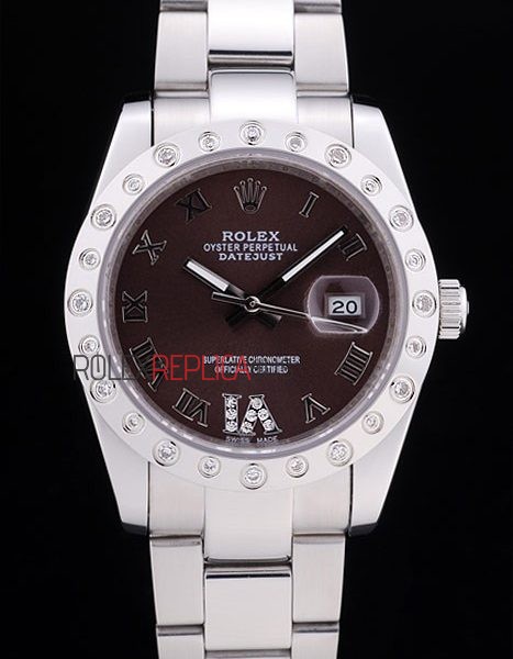 virtuemart_product_7527rolex-replica-orologi-copia-imitazione-rolex-omega Rolex replica datejust acciaio brown brillantini bezel oyster orologio replica copia imitazione 4us488 - immagine 1