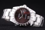 Rolex replica datejust acciaio brown brillantini bezel oyster orologio replica copia imitazione 4us488 - immagine 4