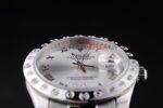Rolex replica datejust acciaio white brillantini bezel oyster orologio replica copia imitazione 4us489 - immagine 7