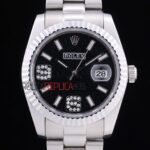 Rolex replica datejust acciaio centenario black 369 orologio replica copia imitazione 4us490