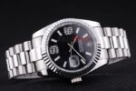 Rolex replica datejust acciaio centenario black 369 orologio replica copia imitazione 4us490 - immagine 6