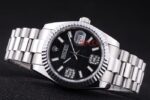Rolex replica datejust acciaio centenario black 369 orologio replica copia imitazione 4us490 - immagine 5