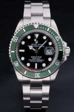 Rolex replica submariner 50th anniversary ghiera verde black dial orologio replica copia imitazione 4us498 - immagine 3