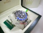 Rolex replica GMT master II nero blu ceramichon new basilea orologio replica copia imitazione 4us273 - immagine 5