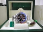 Rolex replica GMT master II nero blu ceramichon new basilea orologio replica copia imitazione 4us273 - immagine 9