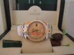 Rolex replica datejust acciaio oro gold dial barrette jubilèè orologio replica copia imitazione 4us223 - immagine 3