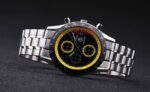 Tag-Heuer  carrera chrono acciaio black yellow dial replica orologio replica copia 4us625 - immagine 5