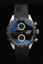 Tag-Heuer carrera calibre 18 chrono black dial strip rubber-b replica orologio replica copia 4us623 - immagine 3