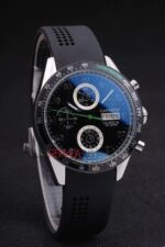 Tag-Heuer carrera calibre 18 chrono black dial strip rubber-b replica orologio replica copia 4us623 - immagine 4