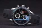 Tag-Heuer carrera calibre 18 chrono black dial strip rubber-b replica orologio replica copia 4us623 - immagine 5