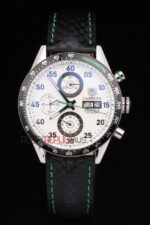 Tag-Heuer carrera chrono calibre 16 strip leather replica orologio replica copia 4us622 - immagine 3