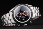 Tag-Heuer carrera chrono acciaio black dial replica orologio replica copia 4us621 - immagine 4