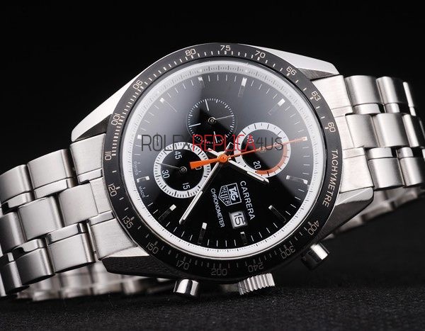 virtuemart_product_2402rolex-replica-orologi-copia-imitazione-rolex-omega Tag-Heuer carrera chrono acciaio black dial replica orologio replica copia 4us621 - immagine 1
