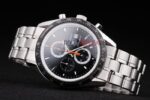 Tag-Heuer carrera chrono acciaio black dial replica orologio replica copia 4us621 - immagine 3