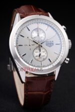 Tag-Heuer gran carrera 300 SLR chrono strip leather replica orologio replica copia 4us619 - immagine 3