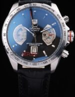 Tag-Heuer gran carrera calibre 17 chrono black dial strip leather replica orologio replica copia 4us617