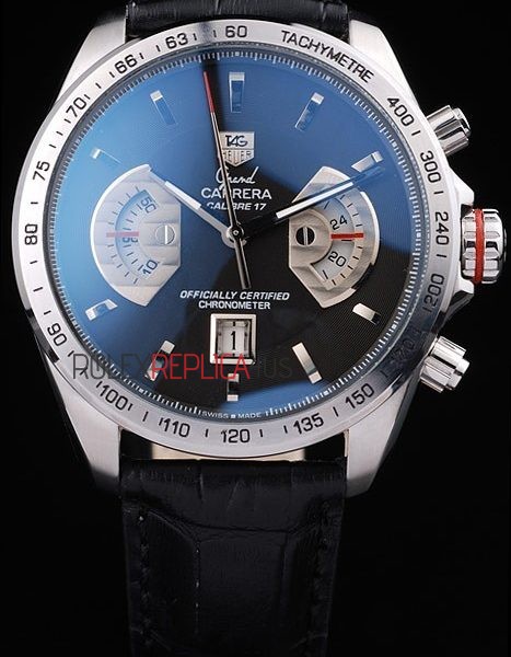 virtuemart_product_2437rolex-replica-orologi-copia-imitazione-rolex-omega Tag-Heuer gran carrera calibre 17 chrono black dial strip leather replica orologio replica copia 4us617 - immagine 1