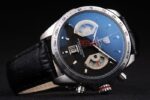 Tag-Heuer gran carrera calibre 17 chrono black dial strip leather replica orologio replica copia 4us617 - immagine 4