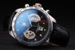 Tag-Heuer gran carrera calibre 17 chrono black dial strip leather replica orologio replica copia 4us617 - immagine 5