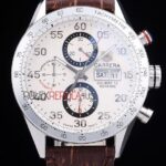 Tag-Heuer gran carrera calibre 16 chrono white dial strip leather replica orologio replica copia 4us608