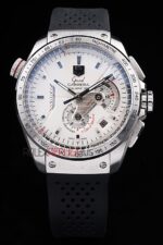 Tag-Heuer gran carrera calibre 36 chrono white dial strip rubber-b replica orologio replica copia 4us609 - immagine 3