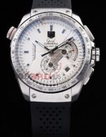 Tag-Heuer gran carrera calibre 36 chrono white dial strip rubber-b replica orologio replica copia 4us609