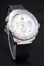 Tag-Heuer gran carrera calibre 36 chrono white dial strip rubber-b replica orologio replica copia 4us609 - immagine 4