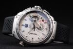 Tag-Heuer gran carrera calibre 36 chrono white dial strip rubber-b replica orologio replica copia 4us609 - immagine 5