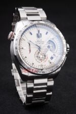 Tag-Heuer gran carrera calibre 36 chrono acciaio white dial replica orologio replica copia 4us610 - immagine 4