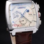 Tag-Heuer gran carrera monaco chrono argentèè strip leather replica orologio replica copia 4us613