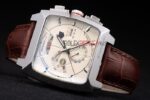 Tag-Heuer gran carrera monaco chrono argentèè strip leather replica orologio replica copia 4us613 - immagine 4