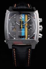 Tag-Heuer gran carrera monaco calibre 38 skeletron gulf chrono strip leather replica orologio replica copia 4us616 - immagine 3