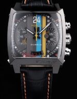Tag-Heuer gran carrera monaco calibre 38 skeletron gulf chrono strip leather replica orologio replica copia 4us616