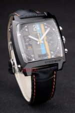 Tag-Heuer gran carrera monaco calibre 38 skeletron gulf chrono strip leather replica orologio replica copia 4us616 - immagine 4