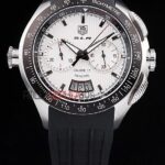 Tag-Heuer carrera SLR chrono replica white dial strip rubber-b orologio replica copia 4us606