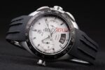 Tag-Heuer carrera SLR chrono replica white dial strip rubber-b orologio replica copia 4us606 - immagine 5