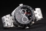 Tag-Heuer carrera SLR chrono replica acciaio black dial orologio replica copia 4us607 - immagine 5