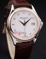 Patek Philippe replica acciaio rose gold strip leather M026 orologio replica copia 4us593