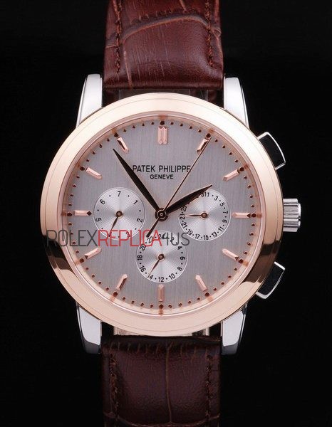 virtuemart_product_5881rolex-replica-orologi-copia-imitazione-rolex-omega Patek Philippe replica chrono rose gold strip leather orologio replica copia 4us594 - immagine 1