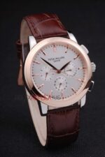 Patek Philippe replica chrono rose gold strip leather orologio replica copia 4us594 - immagine 4