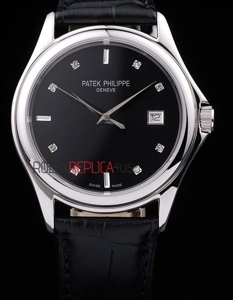 virtuemart_product_5891rolex-replica-orologi-copia-imitazione-rolex-omega Patek Philippe replica acciaio black dial strip leather M026 orologio replica copia 4us595 - immagine 1
