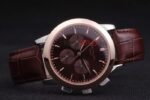 Patek Philippe replica chrono rose gold brown strip leather orologio replica copia 4us597 - immagine 7