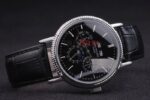 Patek Philippe replica chrono acciaio black dial strip leather orologio replica copia 4us600 - immagine 5