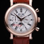 Patek Philippe replica chrono rose gold strip leather brown orologio replica copia 4us603
